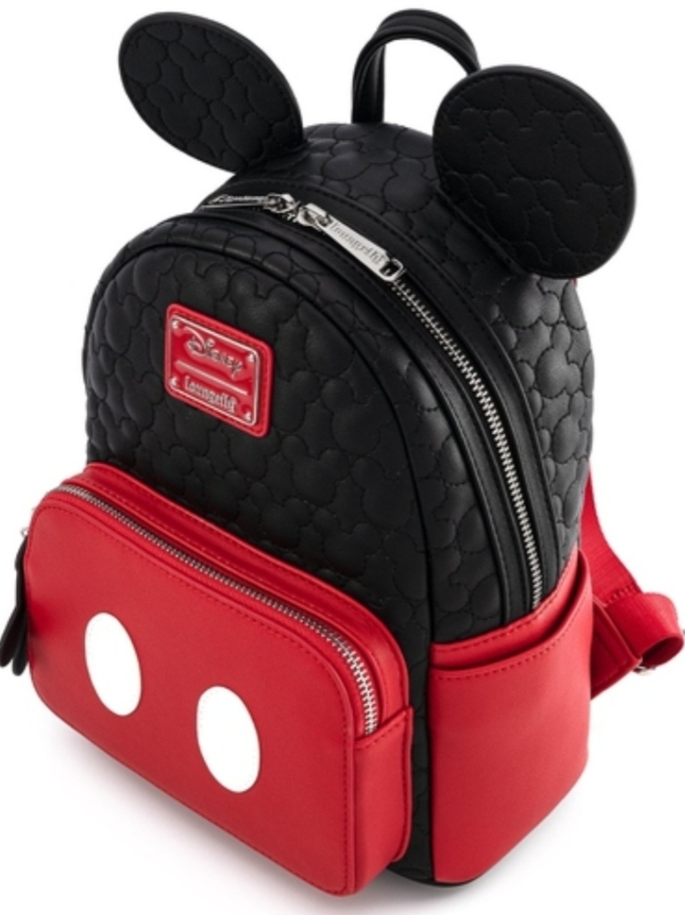Loungefly Black, Red & White Mickey Mouse Kids Mini Quilted Backpack - Picture 2 of 7